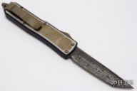 SS Daytona Tanto HG Stainless Damascus Bronzed Damascus Inlay #006