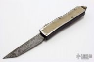SS Daytona Tanto HG Stainless Damascus Bronzed Damascus Inlay #009