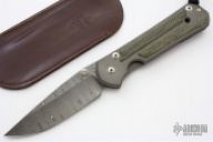 Large Sebenza 21 w/ Damascus and Green Micarta