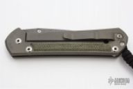 Large Sebenza 21 w/ Damascus and Green Micarta