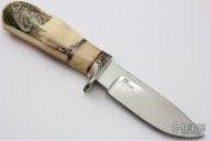 Engraved and Scrimed Drop Point