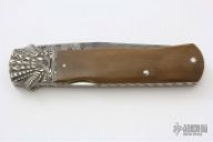 Damascus & Mammoth Ivory Lockback