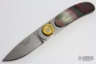 Paul Pocket Knife- Black Lip Mother of Pearl and Gold