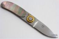Paul Pocket Knife- Black Lip Mother of Pearl and Gold