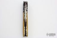 Mammoth Ivory and Damascus Linerlock