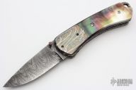Black Lip Pearl and Damascus Linerlock
