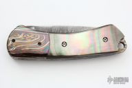 Black Lip Pearl and Damascus Linerlock