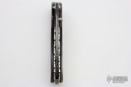 Black Lip Pearl and Damascus Linerlock