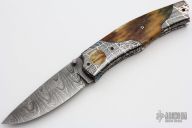 Camel Bone and Damascus Linerlock