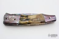 Mammoth Ivory and Damascus Linerlock