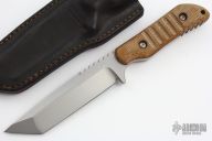 Tanto Fixed Blade with Lifter's Leather Sheath