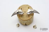 Wolf Titanium/Silver Earrings (Pair)