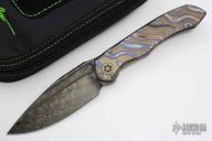 Damascus and Flamed Titanium ANAX #017