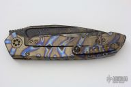 Damascus and Flamed Titanium ANAX #016