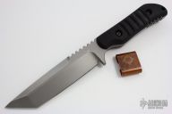 Tanto Fixed Blade with Lifter's Leather Sheath