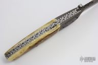 Damascus & Mammoth Ivory D/A Lockback #9934