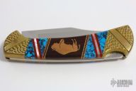 Custom Buck Lockback w/ Inlaid Turquoise