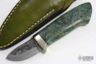 Mini Sheath Knife - Box Elder Burl Handle by Moriya