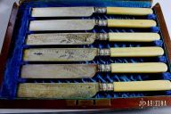 Ivory Handle Knife & Fork Set