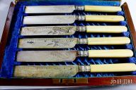 Ivory Handle Knife & Fork Set