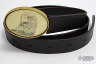 Belt Buckle Knife with Scrimshaw