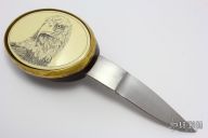 Belt Buckle Knife with Scrimshaw