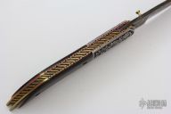 Engraved Damascus Linerlock