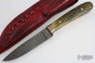 Mammoth and Damascus Fixed Blade