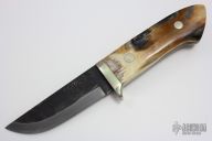 Sheath Knife - Mammoth Ivory Handle by Moriya