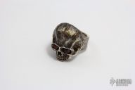 Skull Ring with Synthetic Ruby Eyes