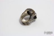 Skull Ring with Synthetic Ruby Eyes