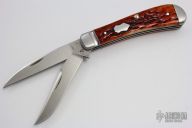 TB2013 Wharncliffe Trapper Yearly Knife in Chesnut Bone
