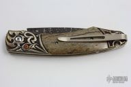 B12 Damascus/Sterling/Bone #14/50
