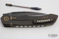 ANAX - Blued Ball Bearing Damascus and Bronzed Hardware