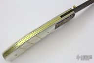 Engraved Linerlock with Damascus Blade