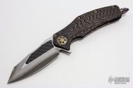 Matrix San-Mai Damascus and Flamed Hardware #023