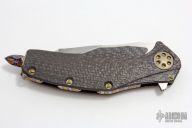 Matrix San-Mai Damascus and Flamed Hardware #023