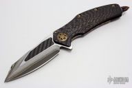 Matrix San-Mai Damascus and Flamed Hardware #029