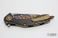 Matrix San-Mai Damascus and Flamed Hardware #029