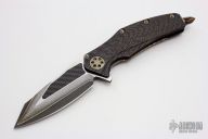 Matrix San-Mai Damascus and Flamed Hardware #038