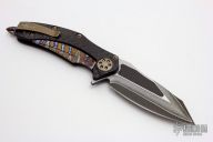 Matrix San-Mai Damascus and Flamed Hardware #038