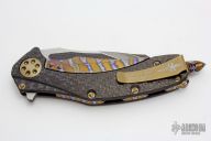 Matrix San-Mai Damascus and Flamed Hardware #038