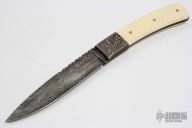 Damascus and Ivory Fixed blade