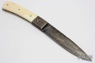 Damascus and Ivory Fixed blade