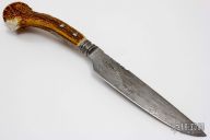 Damascus and Carved Stag Hunter