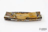 Mammoth Ivory and Damascus Linerlock