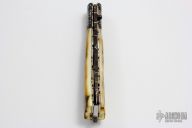 Mammoth Ivory and Damascus Linerlock