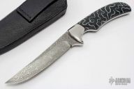 Damascus and Coral Fixed Blade