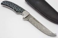 Damascus and Coral Fixed Blade