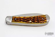 Peach Seed Jigged Antique Bone Wharncliffe Trapper (TB622013 154-CM)